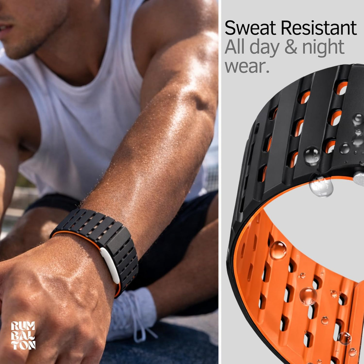 Rumbalton Magnetic Silicone Sport Band for WHOOP 5.0 One, Peak, Life/ MG