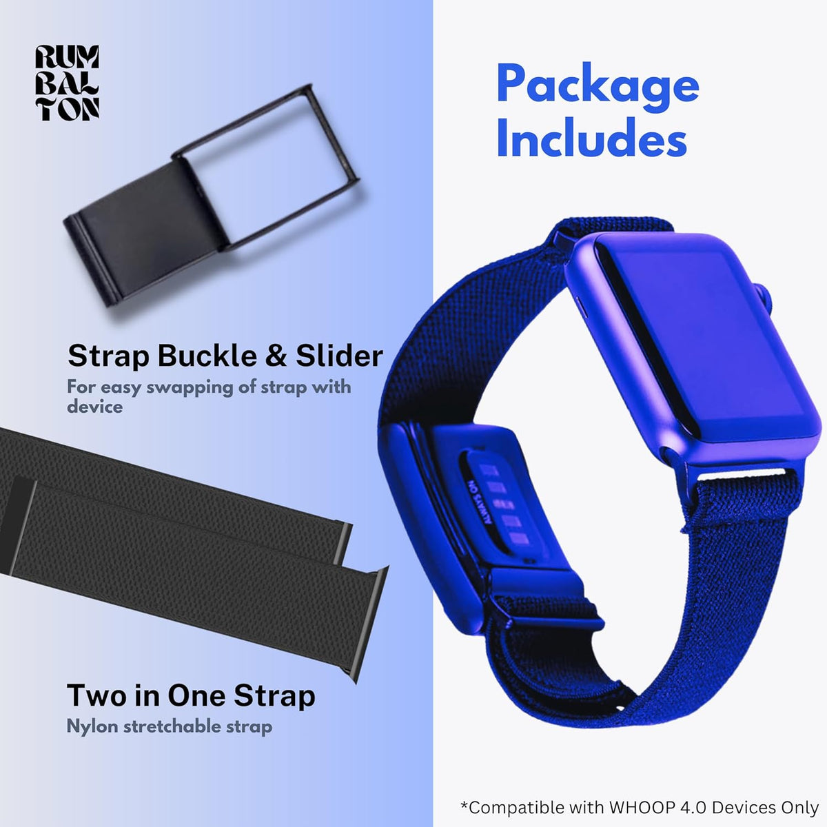 Rumbalton Hybrid - 2in1 Nylon Band for Whoop 4.0 & Apple Watch