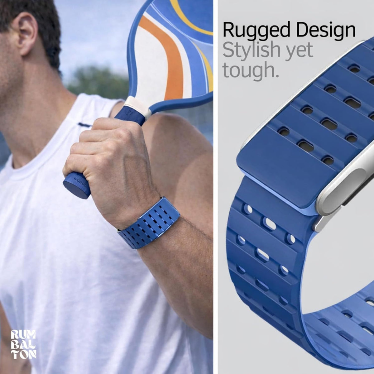 Rumbalton Magnetic Silicone Sport Band for WHOOP 5.0 One, Peak, Life/ MG
