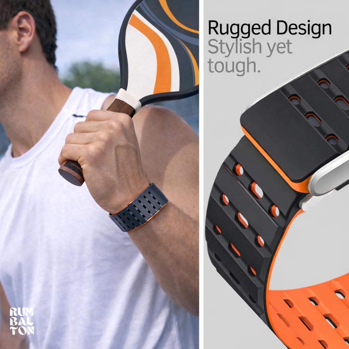 Rumbalton Magnetic Silicone Sport Band for WHOOP 5.0 One, Peak, Life/ MG