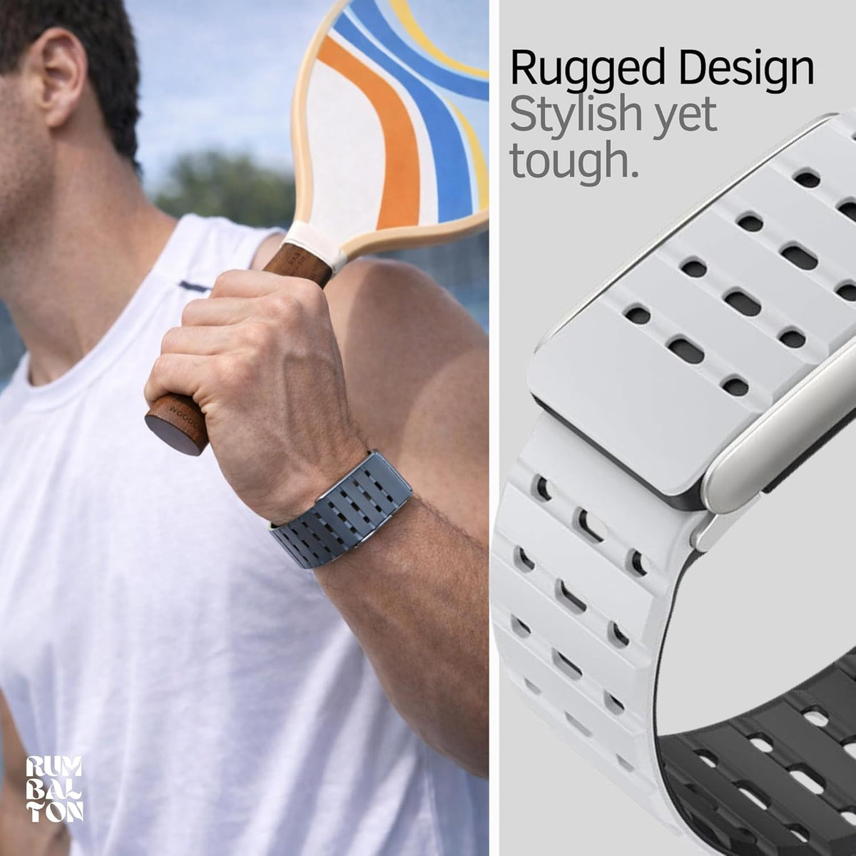 Rumbalton Magnetic Silicone Sport Band for WHOOP 5.0 One, Peak, Life/ MG