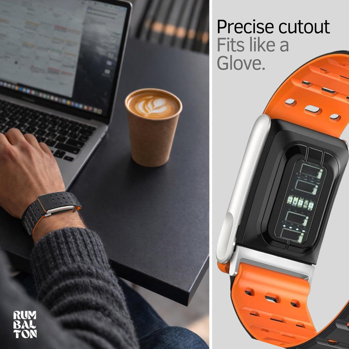 Rumbalton Magnetic Silicone Sport Band for WHOOP 5.0 One, Peak, Life/ MG