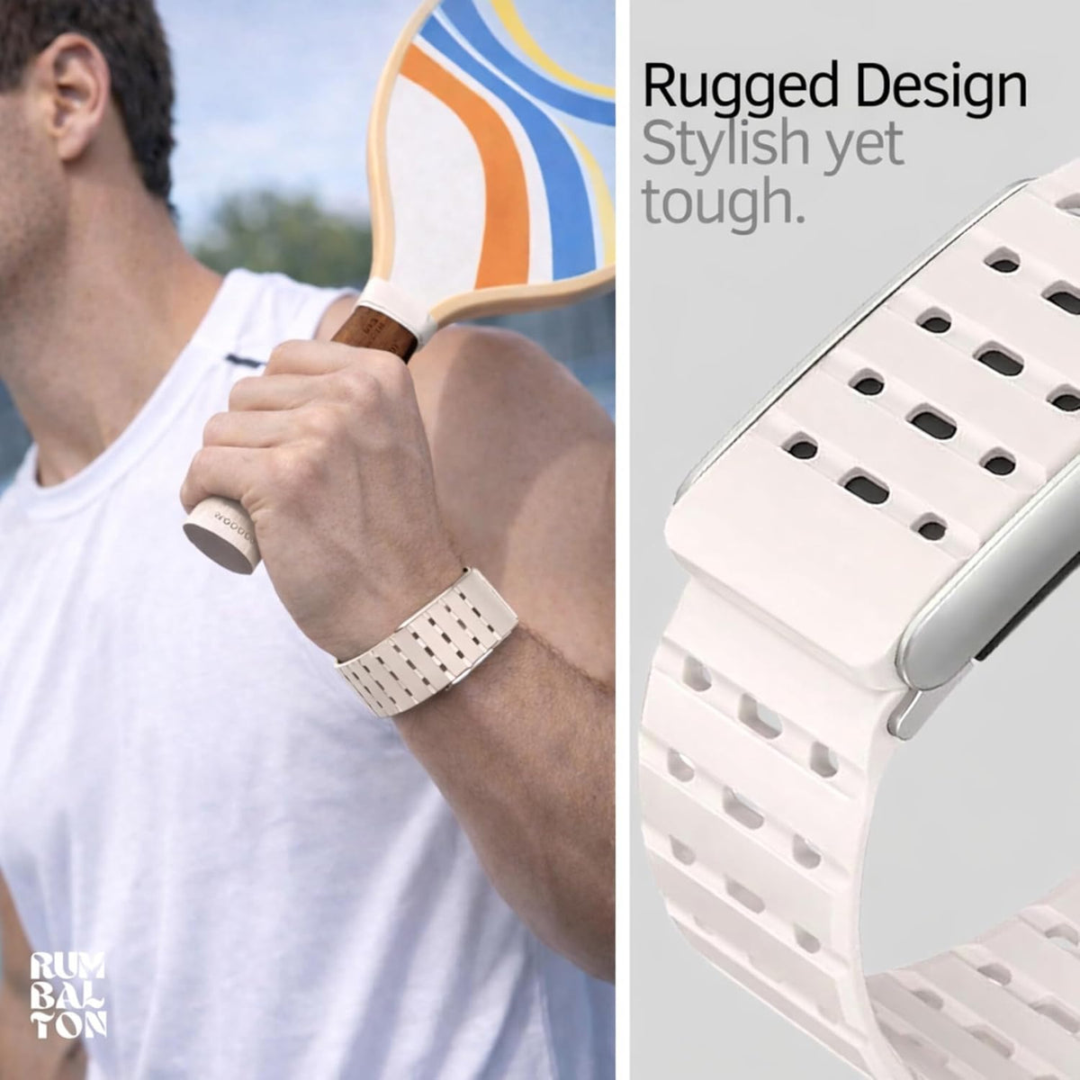 Rumbalton Magnetic Silicone Sport Band for WHOOP 5.0 One, Peak, Life/ MG