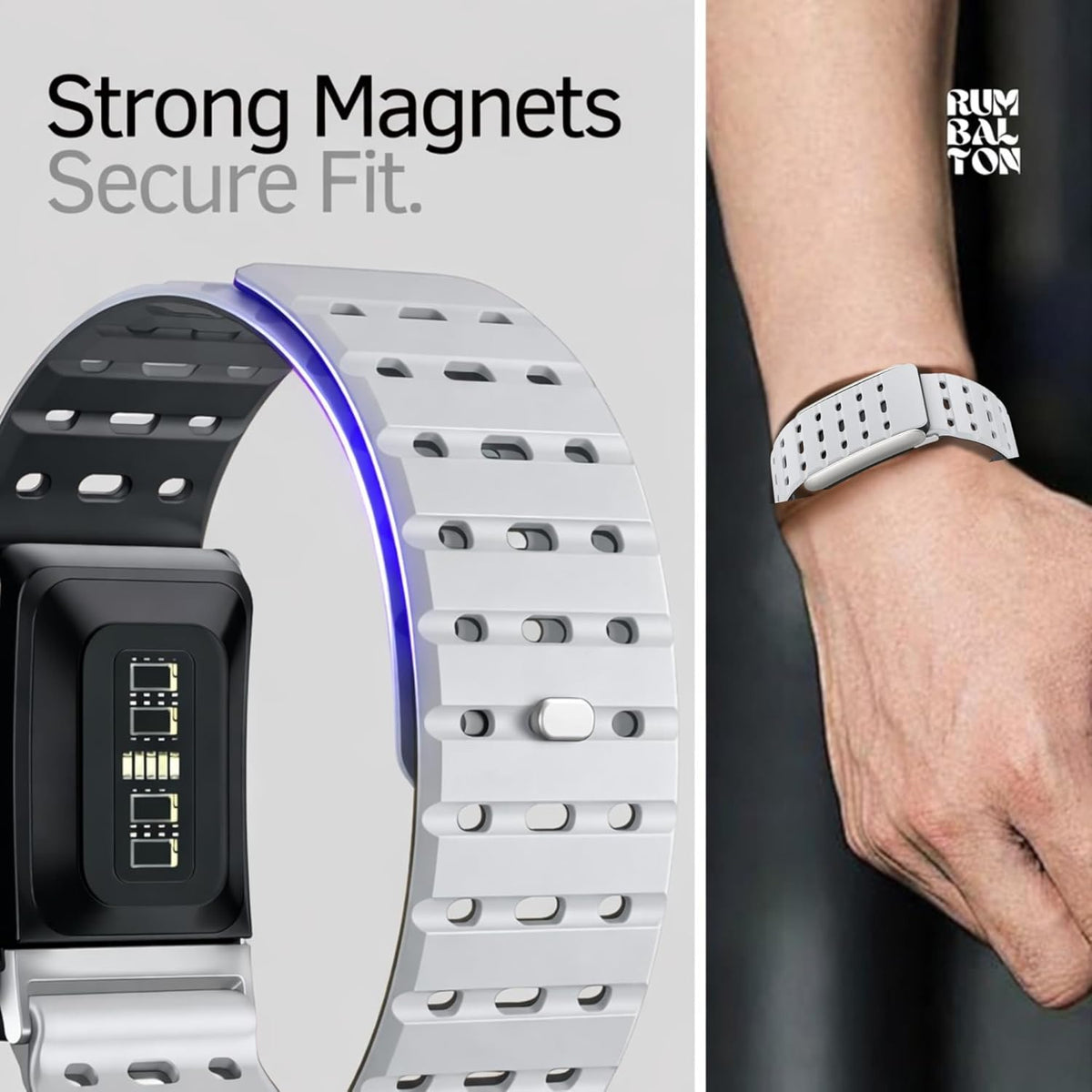 Rumbalton Magnetic Silicone Sport Band for WHOOP 5.0 One, Peak, Life/ MG