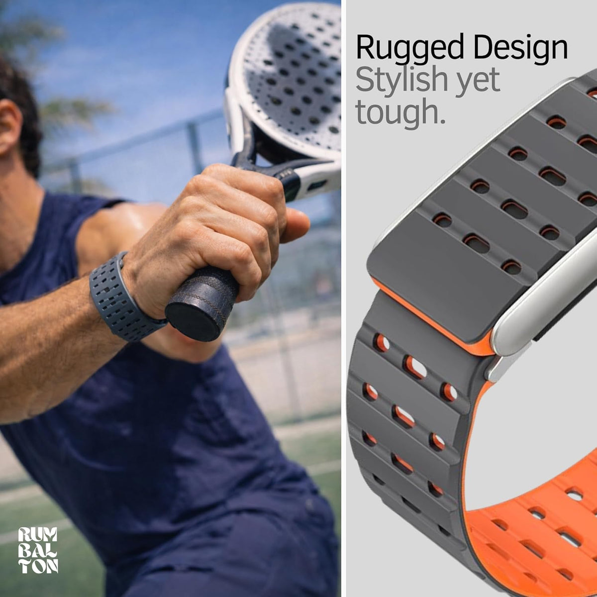 Rumbalton Magnetic Silicone Sport Band for WHOOP 5.0 One, Peak, Life/ MG