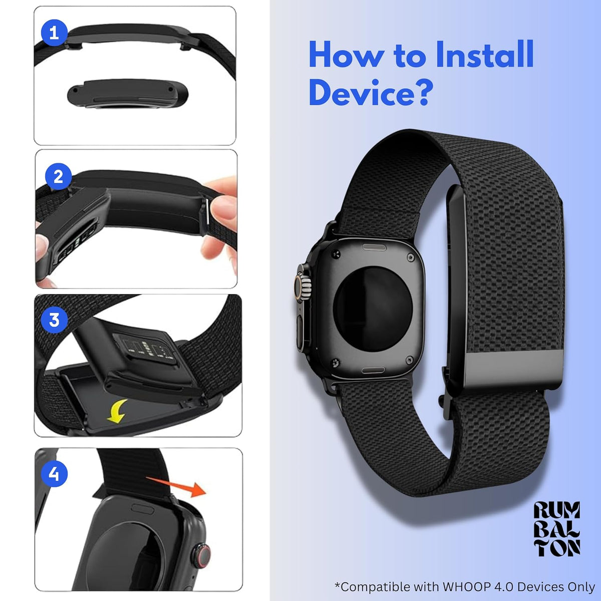 Rumbalton Hybrid - 2in1 Nylon Band for Whoop 4.0 & Apple Watch